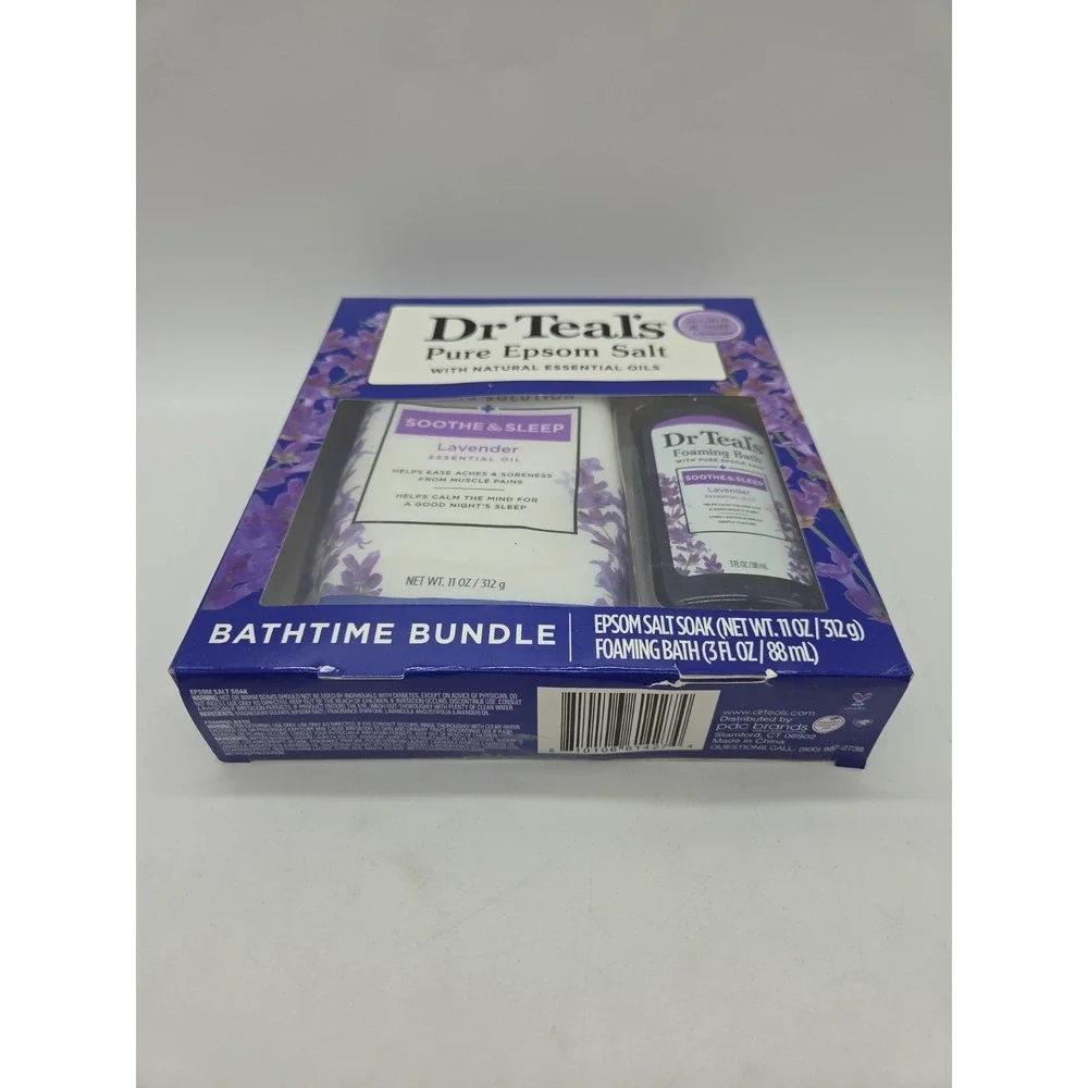 3x Dr Teal's Pure Epsom Salt Soak & Foaming Bath Lavender Essential Oil Gift Set